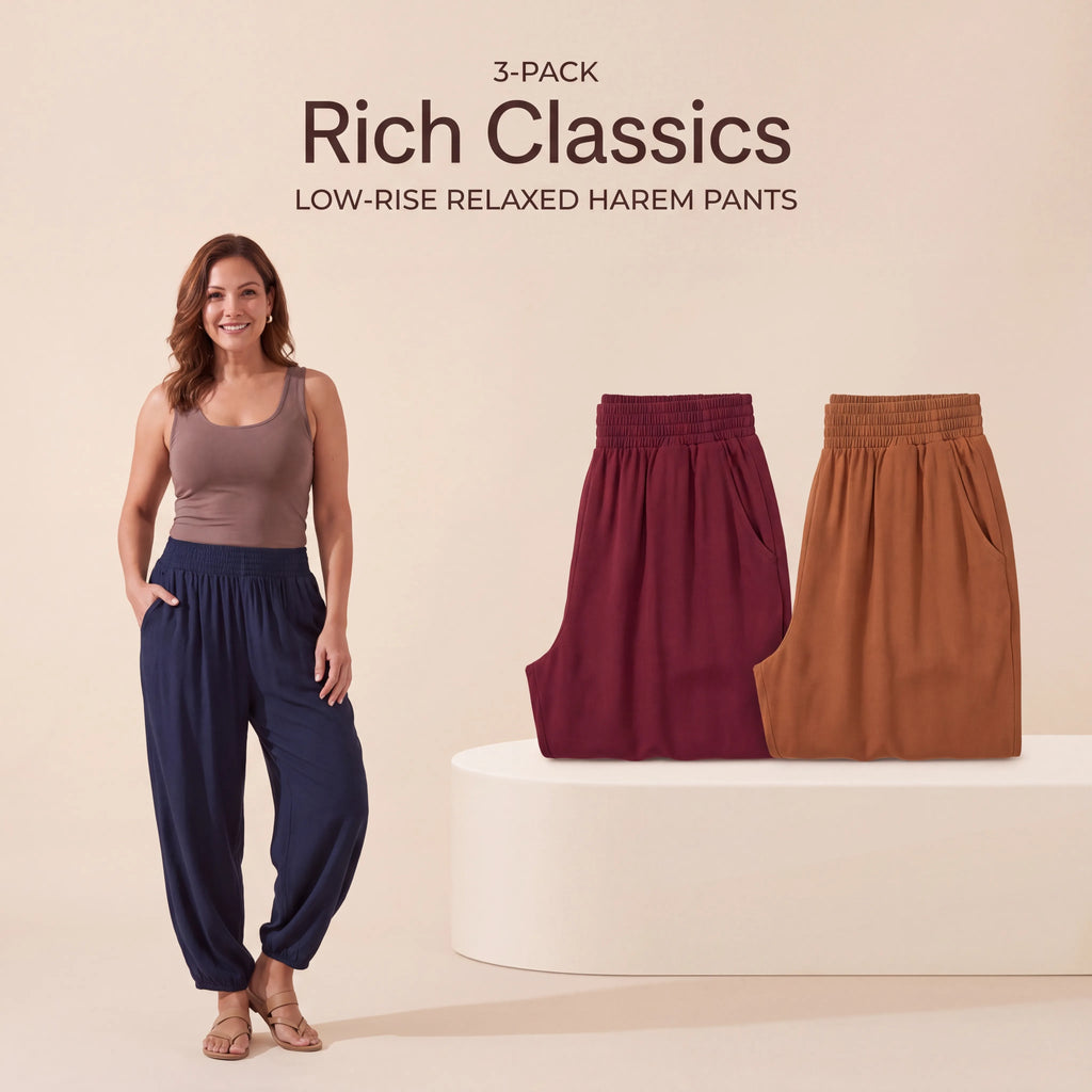 Rich Classics - Midnight Navy, Deep Burgundy, Caramel Brown Mihara Pants