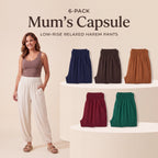 Mum’s Capsule - Soft Ivory, Midnight Navy, Dark Chocolate, Caramel Brown, Deep Burgundy, Emerald Green Mihara Pants