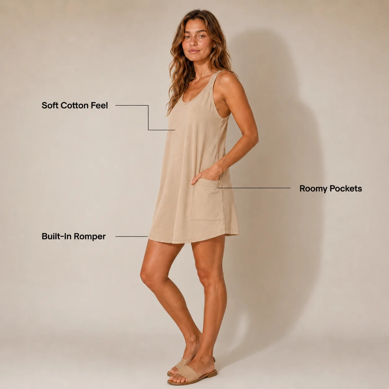 Roselle Oatly Beige Dress