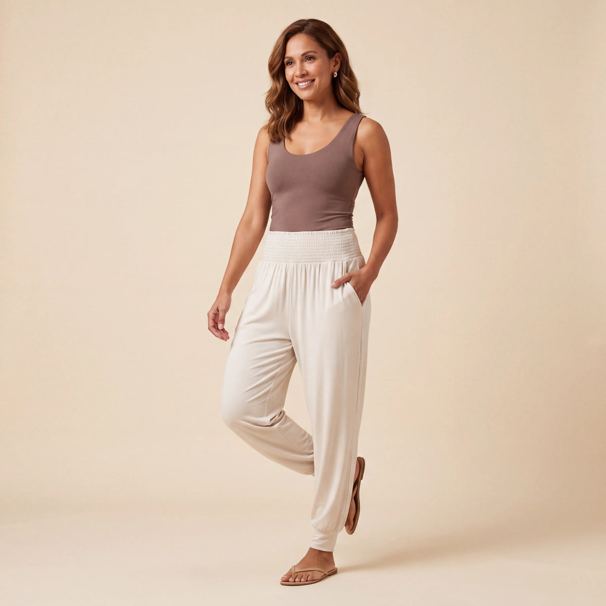 Bright Essentials - Soft Ivory, Buttercream, Vibrant Fuchsia, Emerald Green, Midnight Navy, Dark Chocolate Mihara Pants