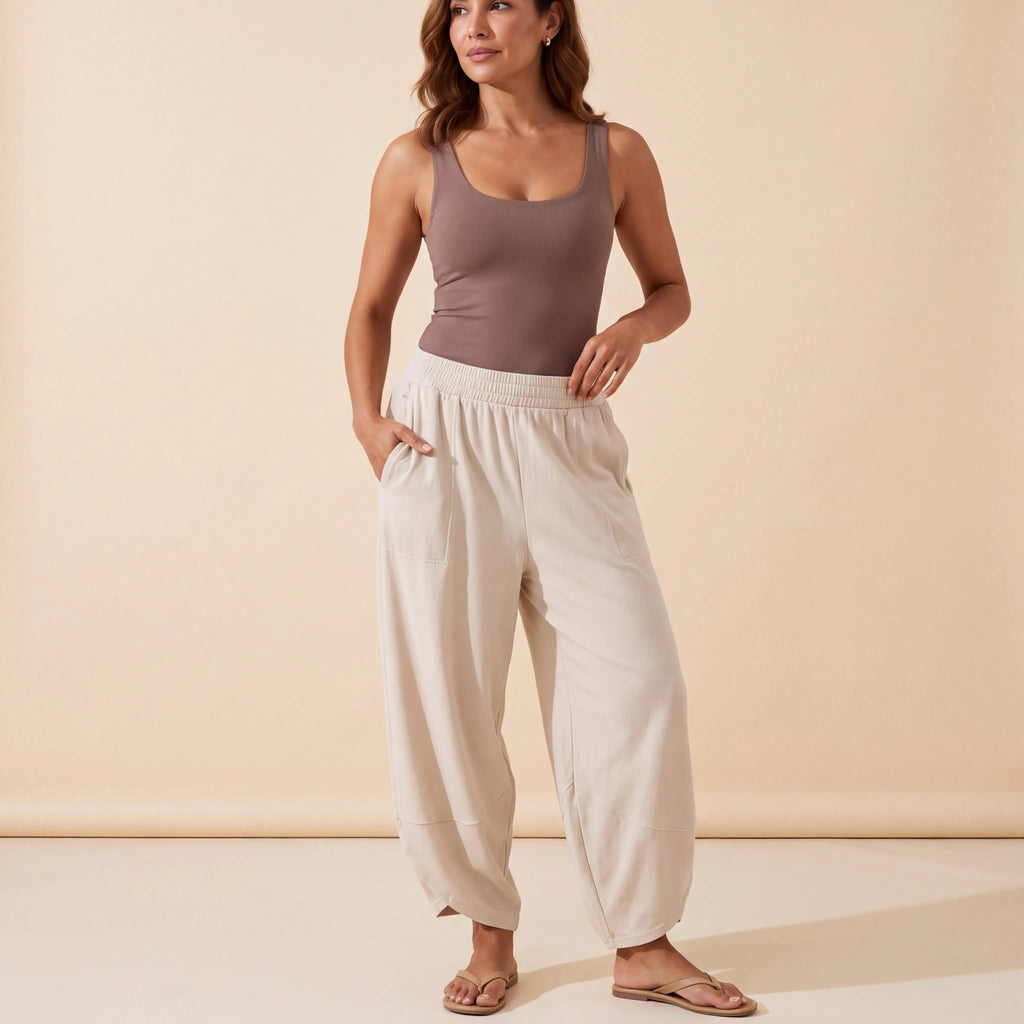 Bright Essentials - Soft Ivory, Buttercream, Vibrant Fuchsia, Emerald Green, Midnight Navy, Dark Chocolate Mihara Pants