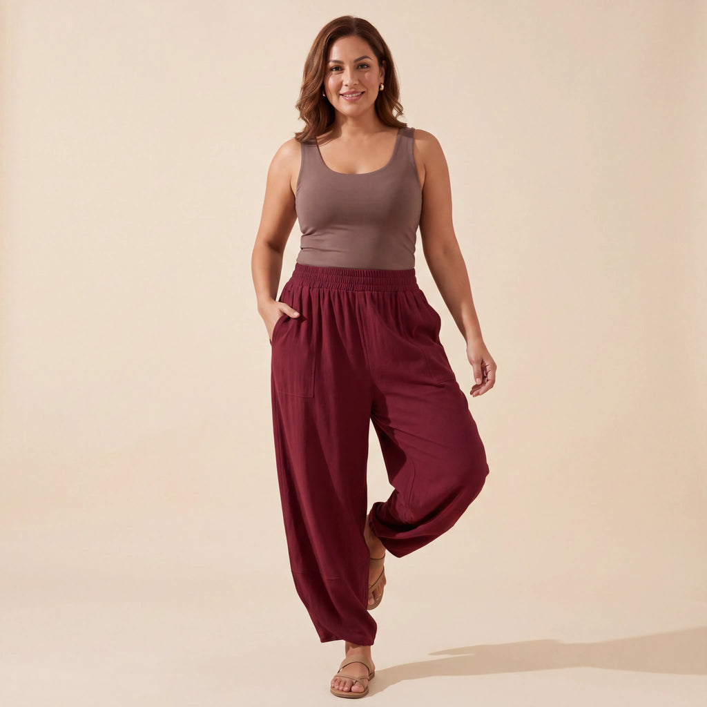 Deep Burgundy Mihara Pants