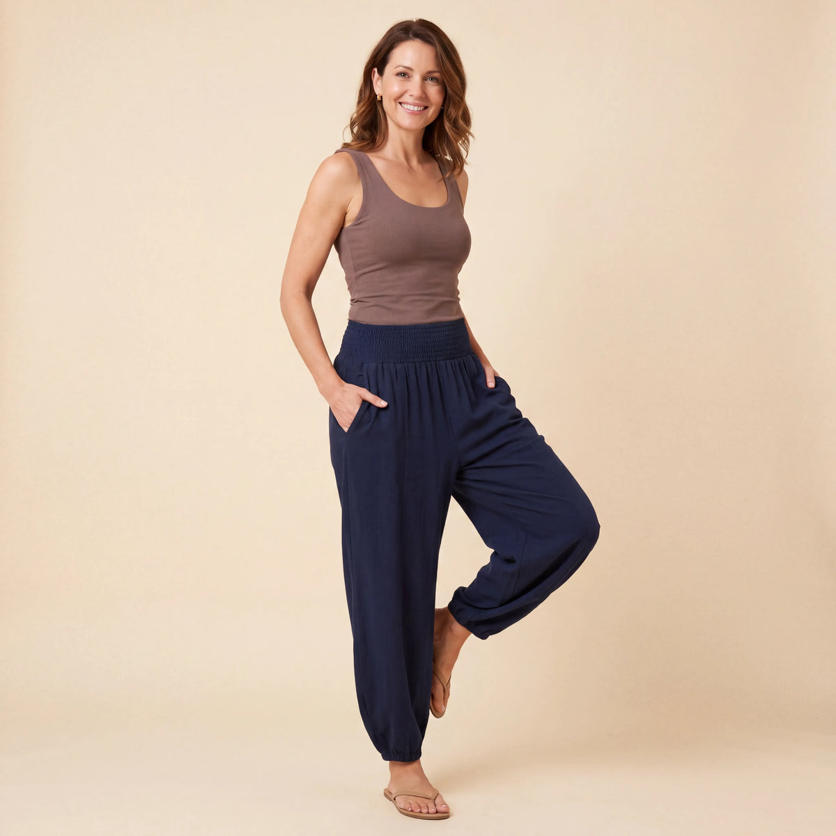 Bright Essentials - Soft Ivory, Buttercream, Vibrant Fuchsia, Emerald Green, Midnight Navy, Dark Chocolate Mihara Pants