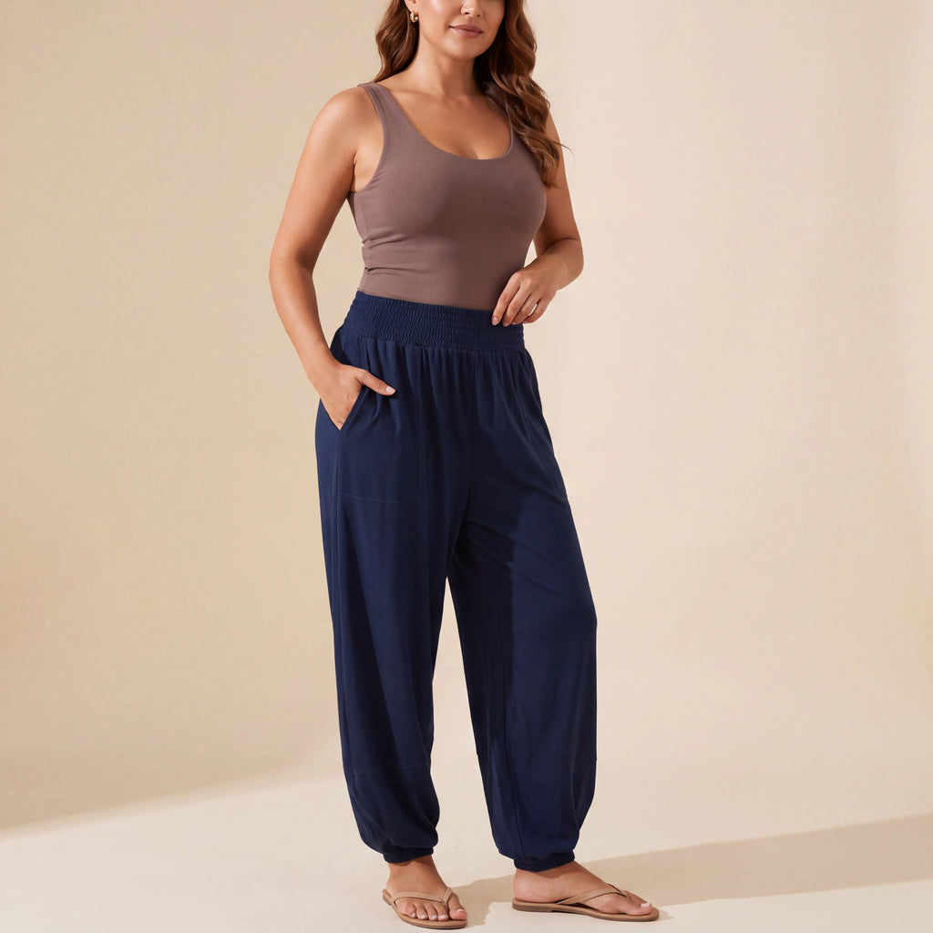 Colourful Capsule - Soft Ivory, Buttercream, Vibrant Fuchsia, Deep Burgundy, Emerald Green, Midnight Navy Mihara Pants